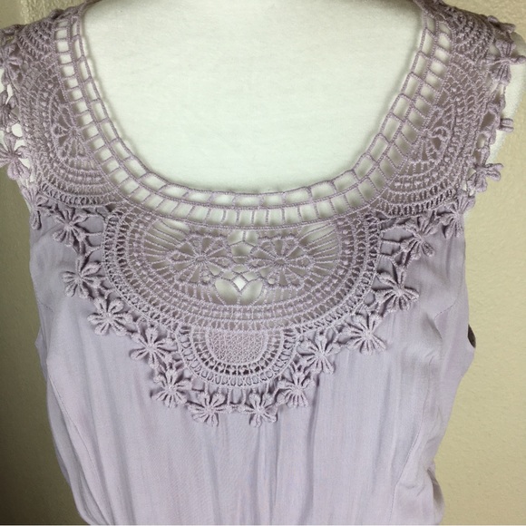 FOREVER 21+ Crochet Yoke Fit & Flare Lilac Dress Size 1X - Picture 3 of 7